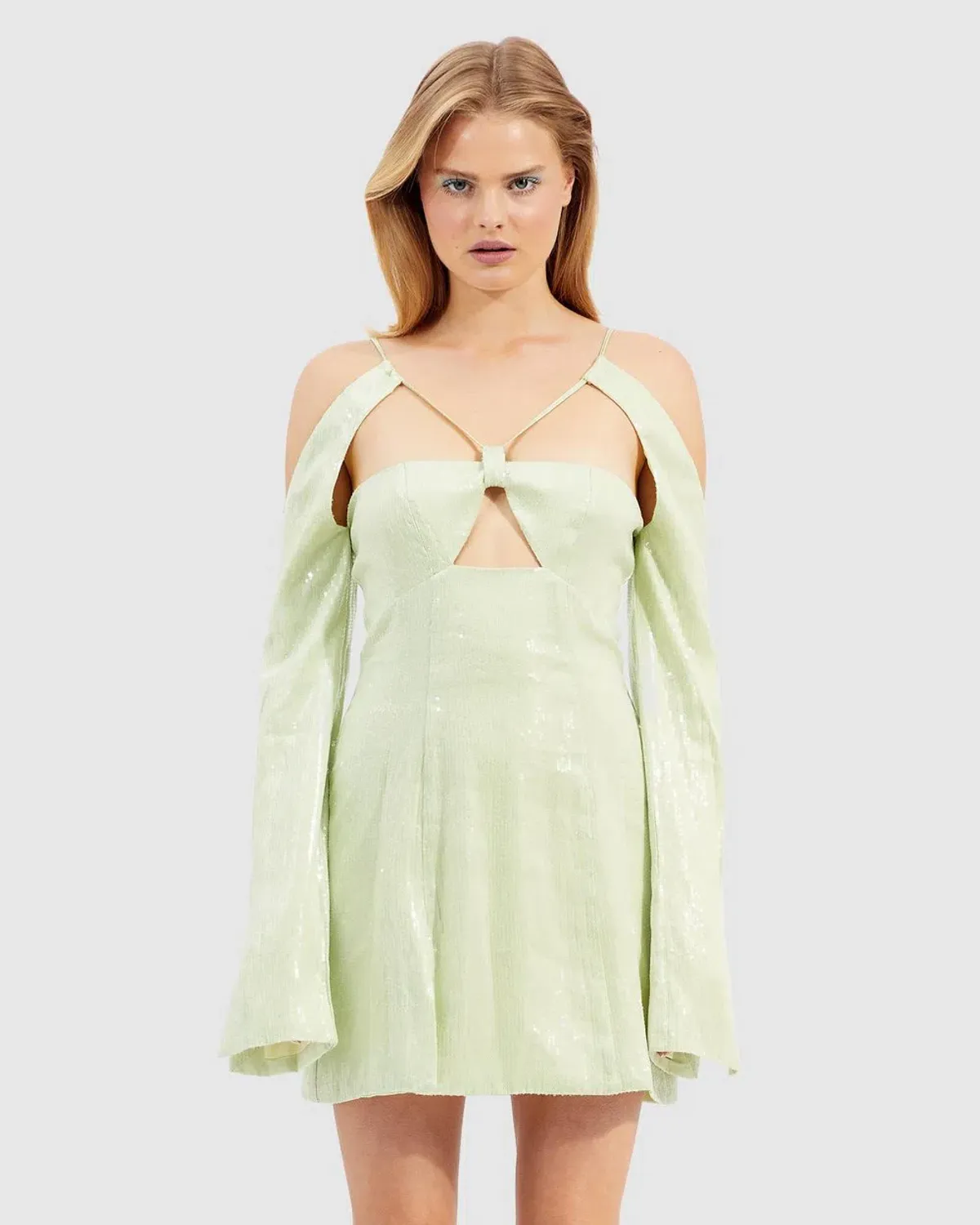 Alice McCall Night Sky Mini Dress Lime Cream Size 8 AU - Image 2