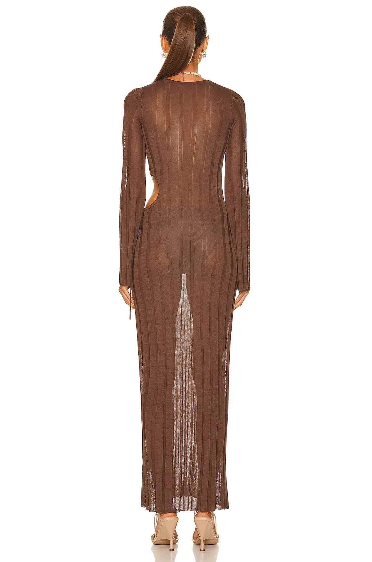 Sir the Label Aya Cut Out Dress Chocolate Size 1 / AU 8 - Image 3