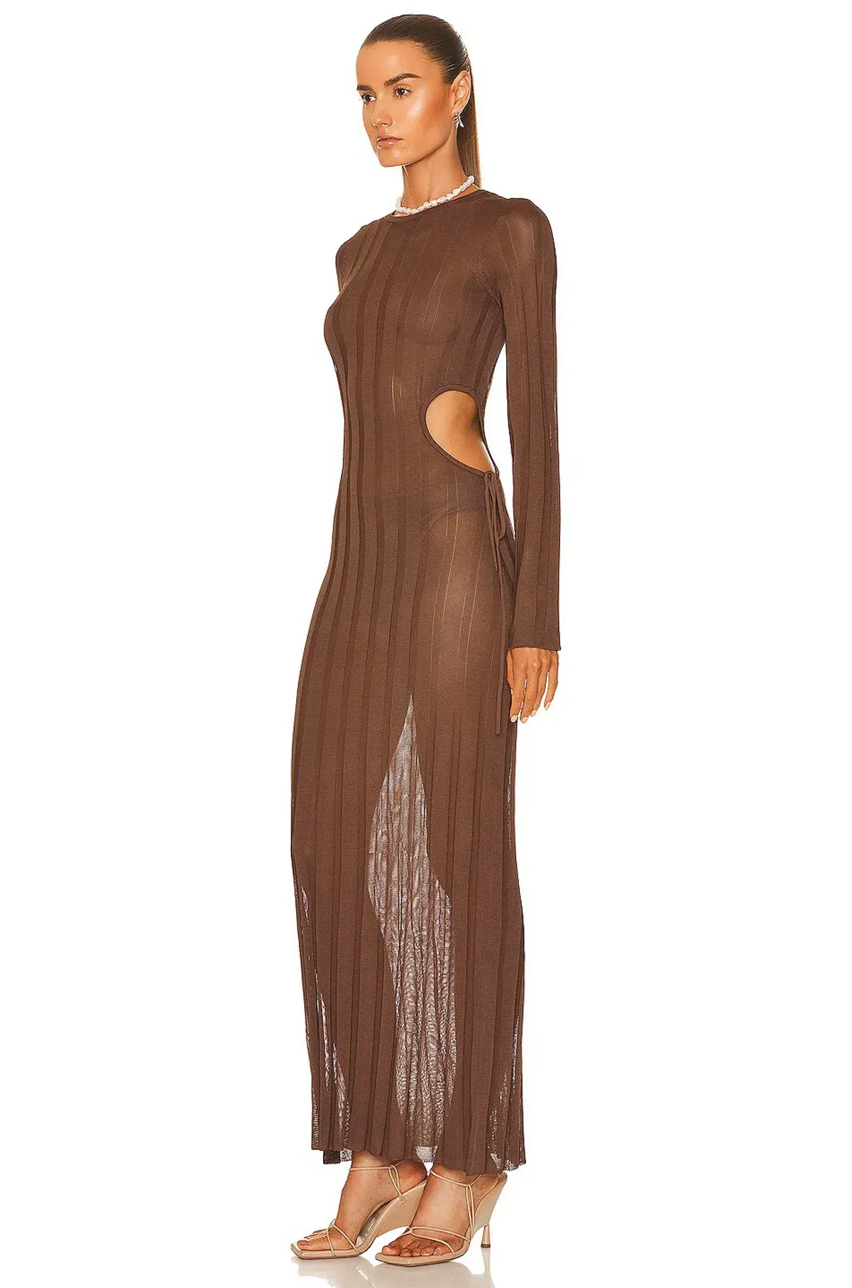 Sir the Label Aya Cut Out Dress Chocolate Size 1 / AU 8 - Image 2