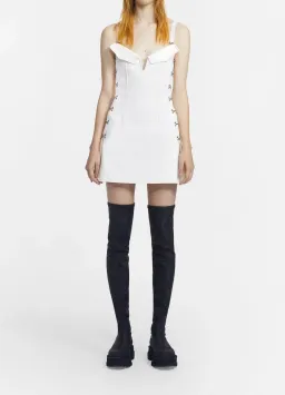 Dion Lee Accordion Pleat Mini Dress White Size 6 for rent on The Volte - image 1