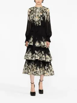 Zimmermann Coaster Tiered Midi Dress in Georgette Size 2 / AU 12 for rent on The Volte - image 1