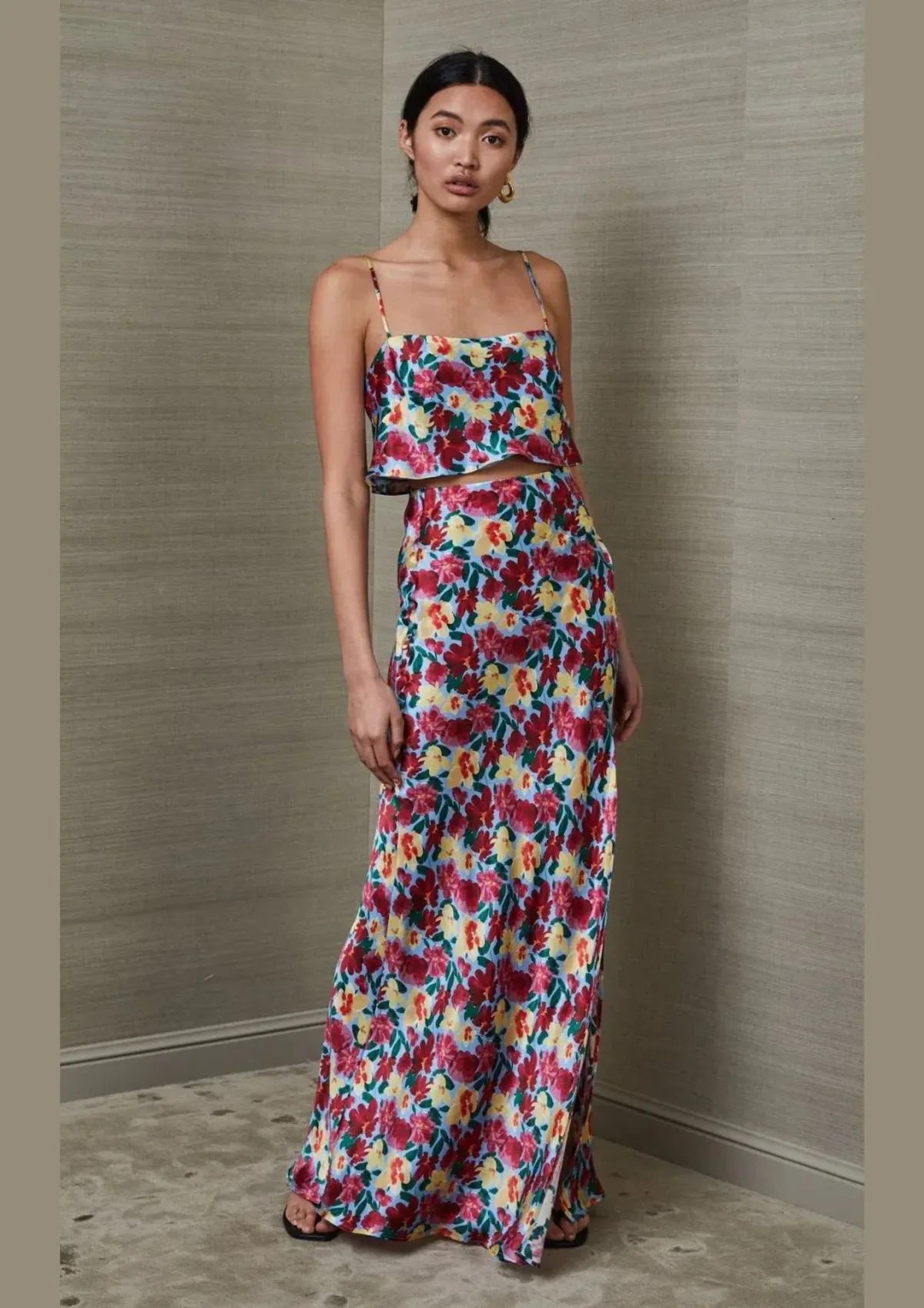Bec & Bridge Lucette Crop Top and Midi Skirt Set Floral Size 14/8 - Image 1