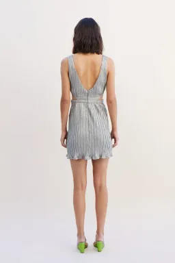 Suboo Ana Sleeveless Mini Dress Silver Size 8 for rent on The Volte - image 3