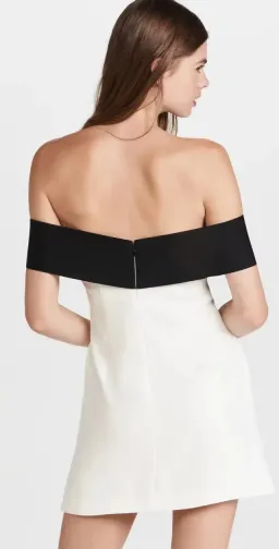 Self Portrait Off Shoulder Bow Mini Dress White/Black Size 10-12 for rent on The Volte - image 5