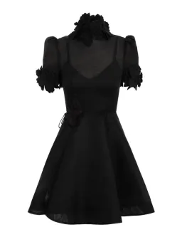 Zimmermann Luminosity Liftoff Flower Mini Dress Black Size 1 / AU 10 for rent on The Volte - image 3