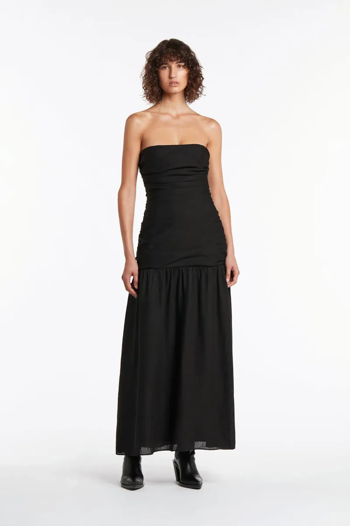 Sir the Label Clemence Gathered Midi Dress Black Size 0 / AU 6 - Image 1