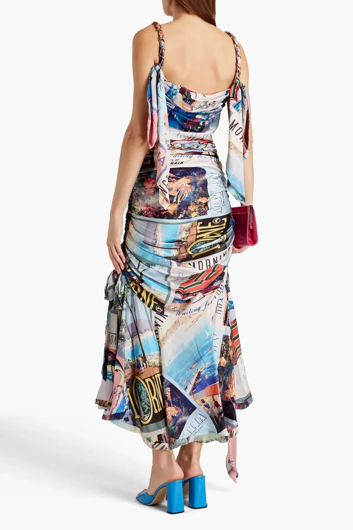 Zimmermann Postcard Chain Tie Midi Dress Print Size 0/AU 8 - Image 2