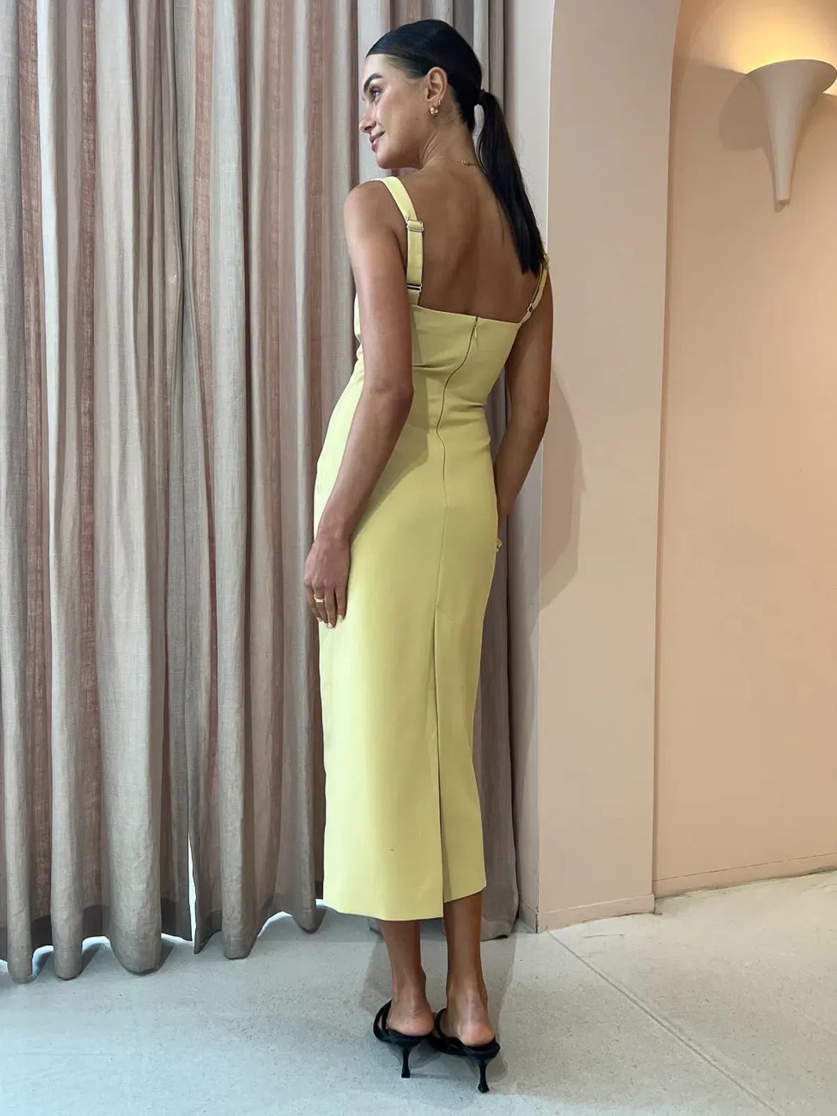 Camilla and Marc Brixton Midi Dress Yellow Size 8 - Image 3