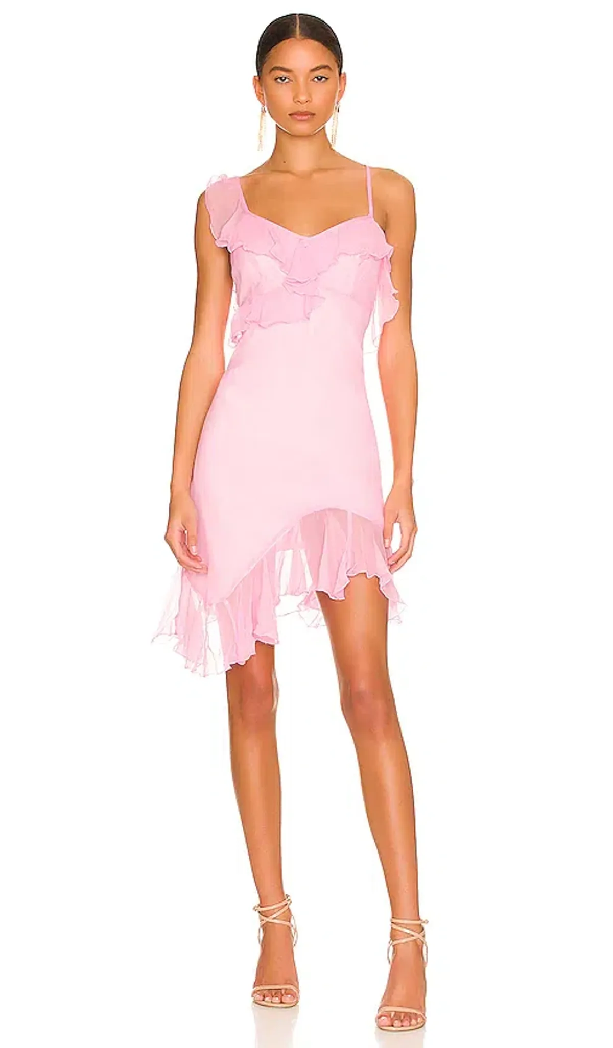 Kim Shui Pink Silk Chiffon Mini Dress Size 6 - Image 1