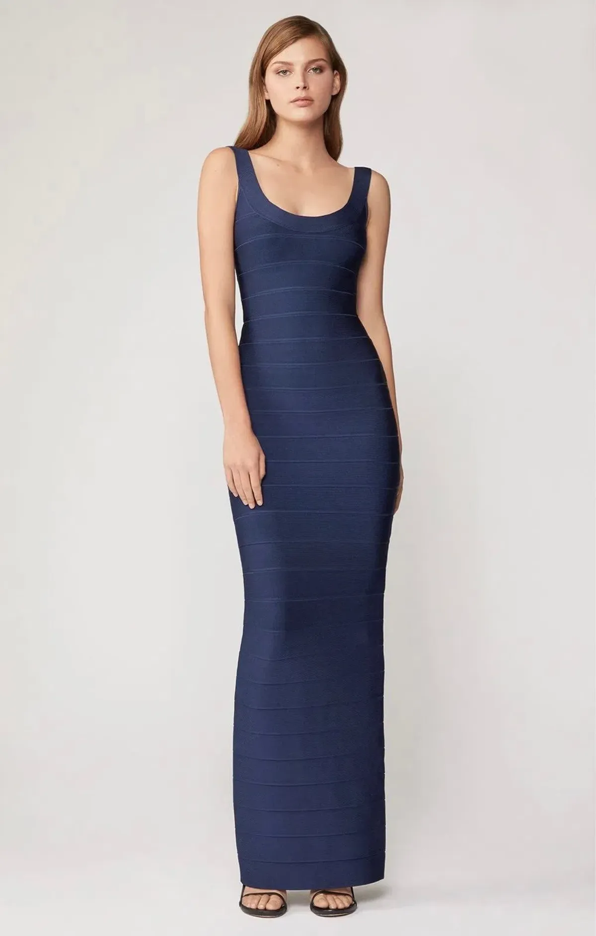 Herve Leger Navy Round Neck Gown Size XXS/AU 4 - Image 1