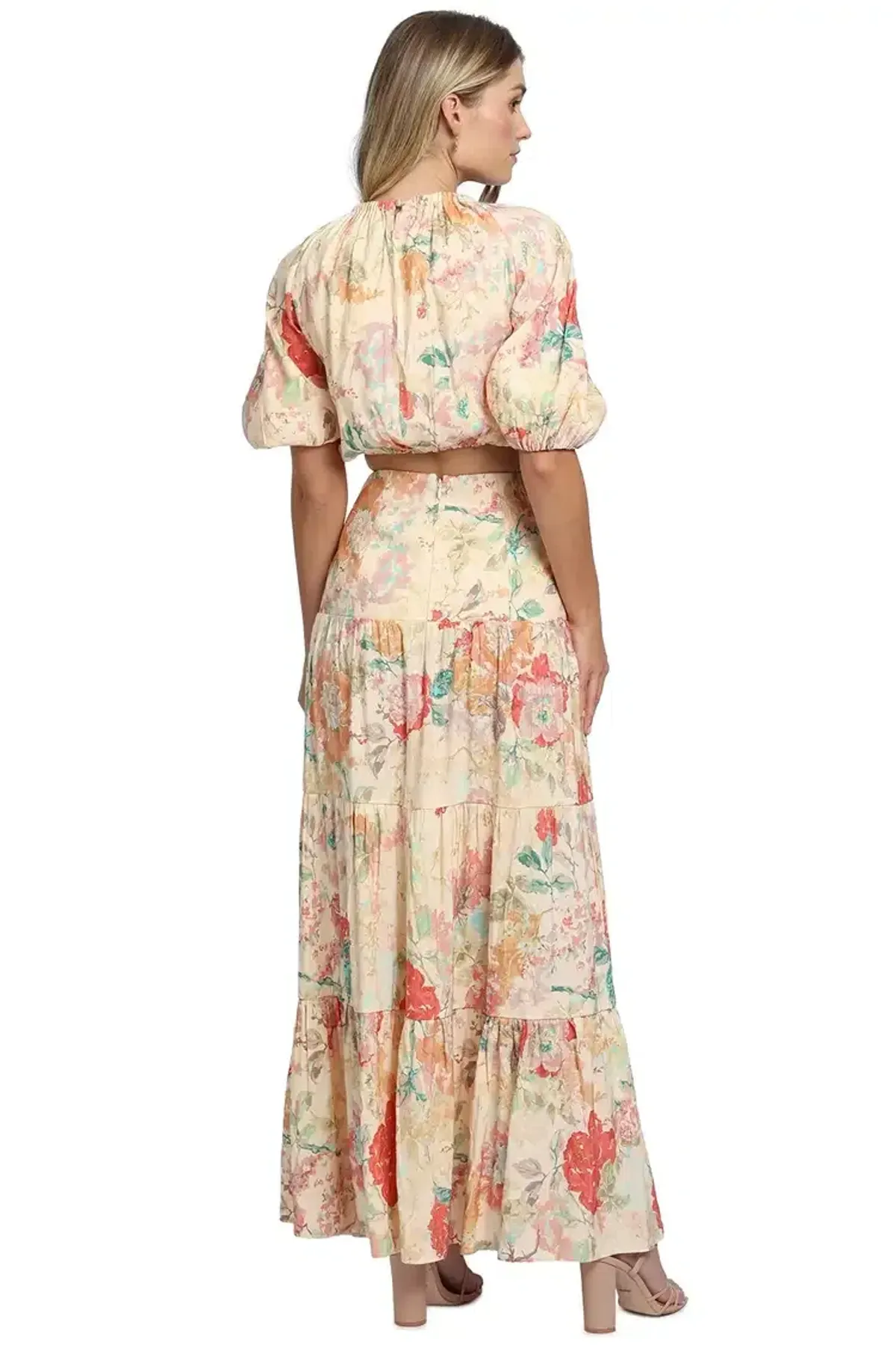 Significant Other Salvador Top and Skirt Set Picnic Peonies Multi Print Size 10 - Image 3