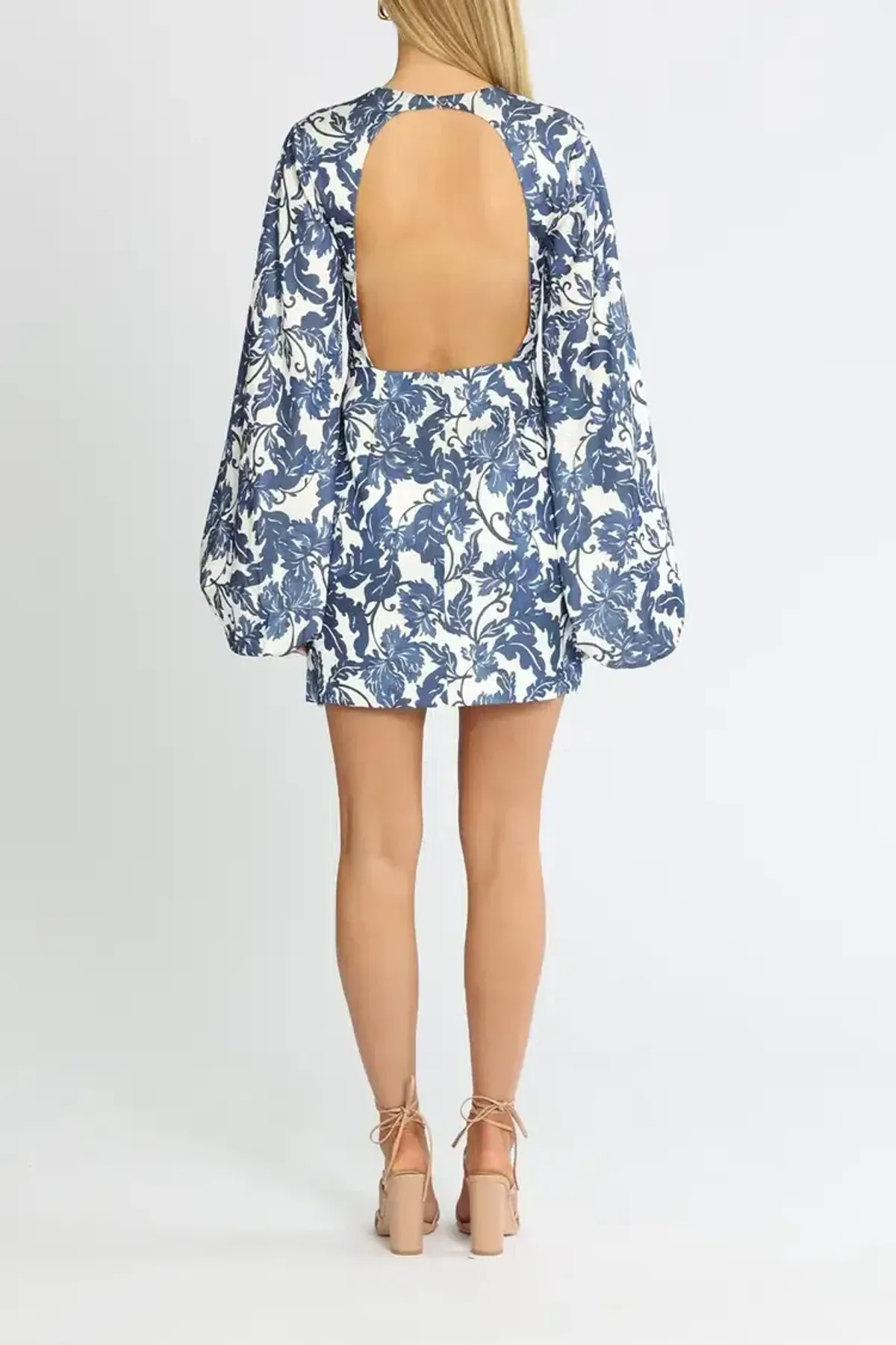 Significant Other Holly Mini Dress Blue Print Size 16 - Image 3