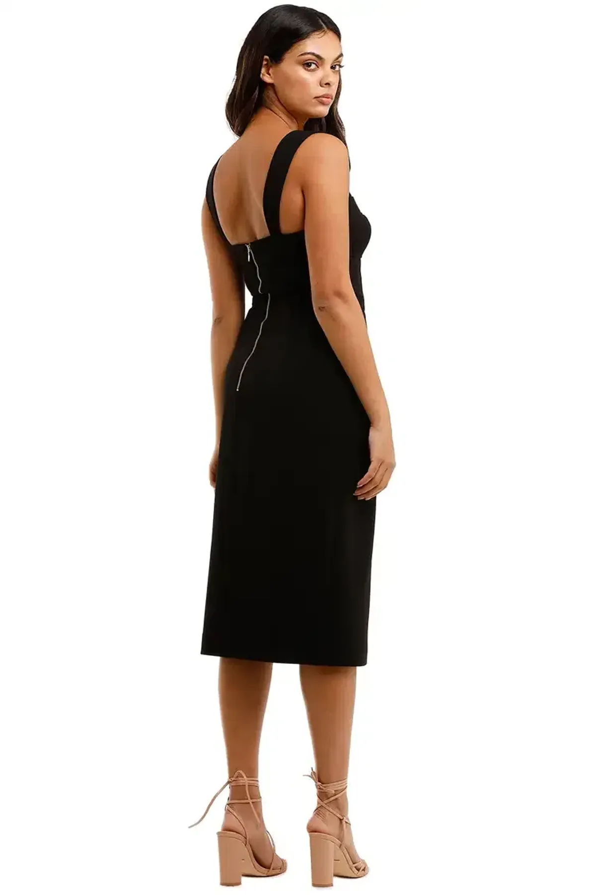 Rebecca Vallance Celeste Tie Midi Dress Black and White Size 14 - Image 3
