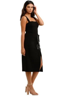 Rebecca Vallance Celeste Tie Midi Dress Black and White Size 14 for rent on The Volte - image 2