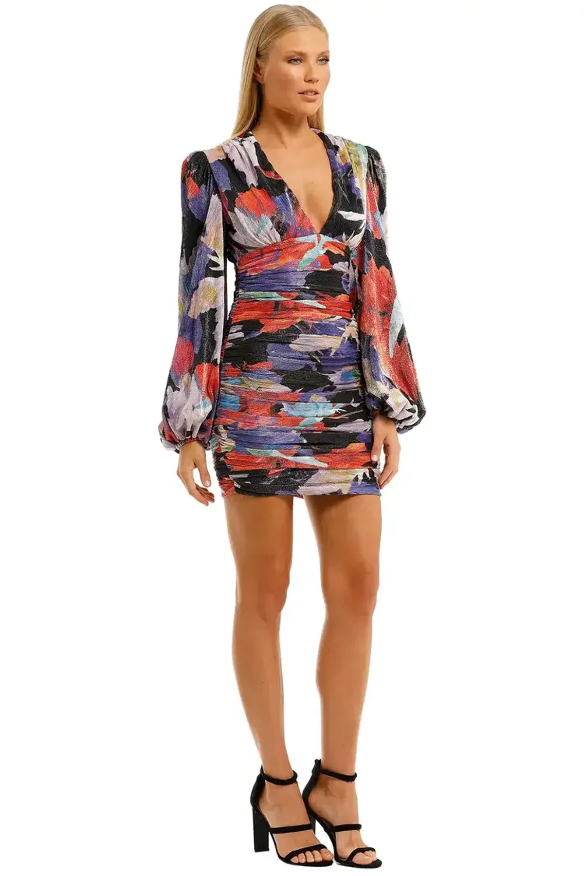 Rebecca Vallance Belladonna LS Mini Dress Print Multi Print Size 12 - Image 2