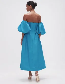 Aje Eugenie Off Shoulder Midi Dress Blue Size 16 for rent on The Volte - image 3