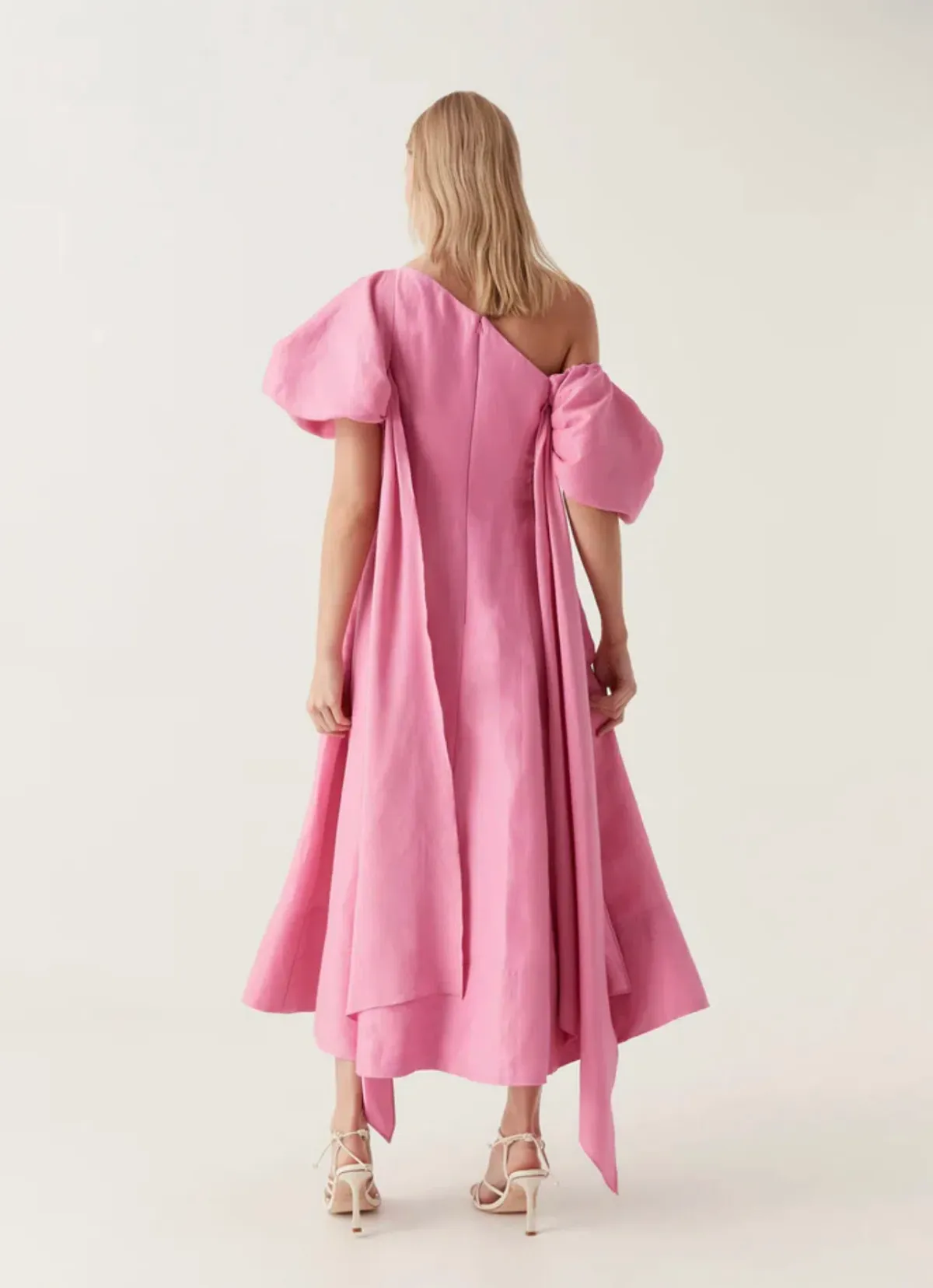 Aje Arista Tulip Sleeve Midi Dress pink Size 16 - Image 4