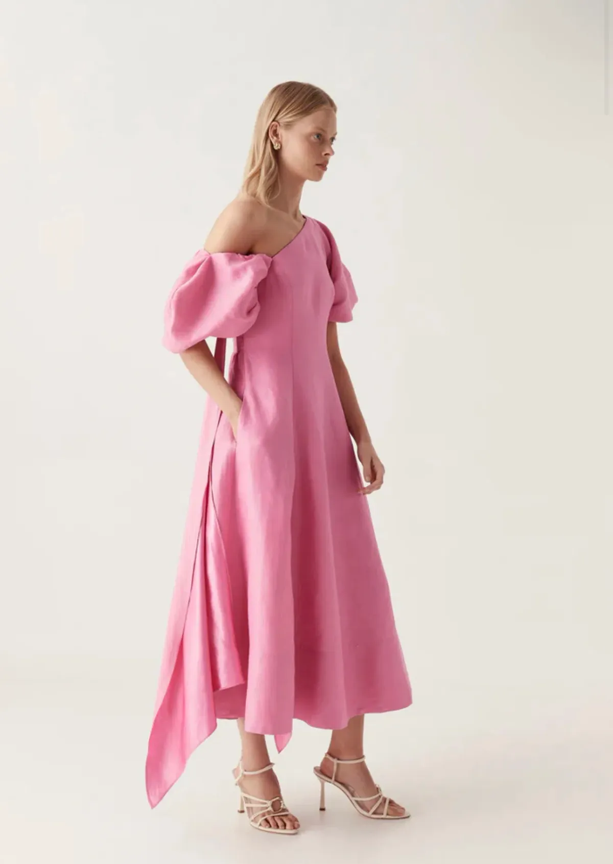 Aje Arista Tulip Sleeve Midi Dress pink Size 16 - Image 2