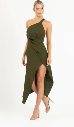One Fell Swoop Harlequin Dress In Olive Line Size 10 for rent on The Volte - image 3