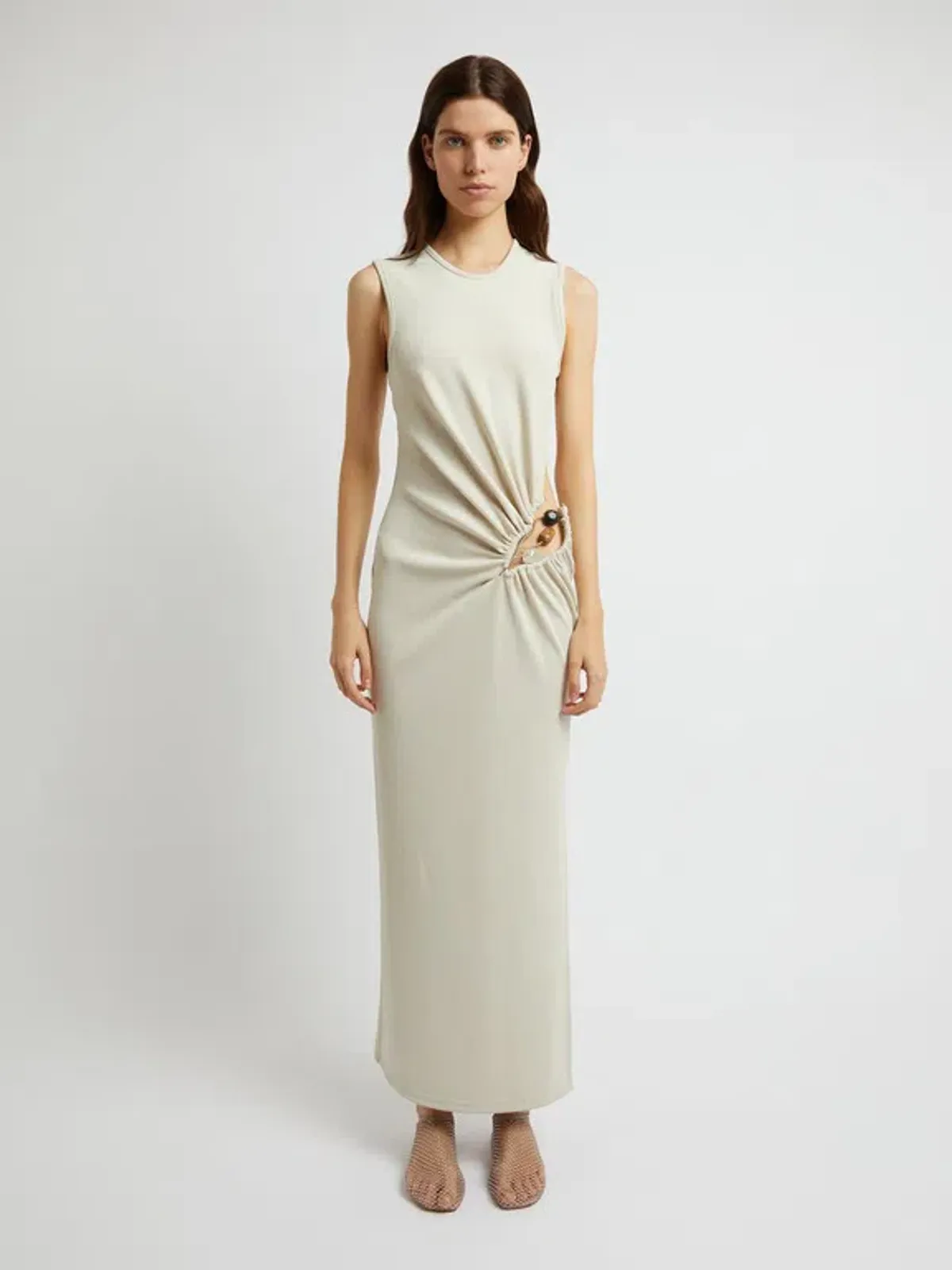Christopher Esber Float Buckle Tank Dress Cream Size 6 - Image 1