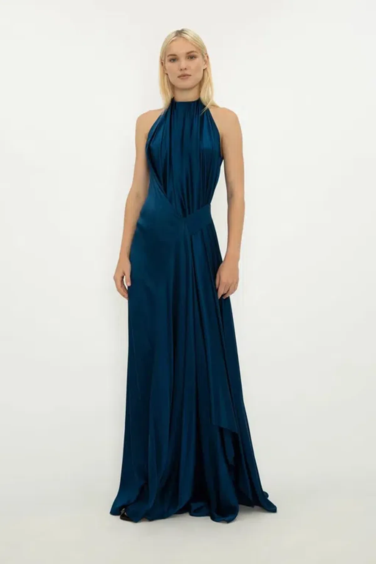 Bianca Spender Prussian Silk Isabella Gown Navy Size 14 - Image 1