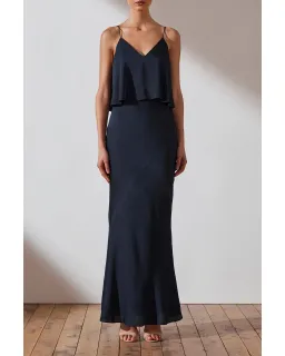 Shona Joy Bias Frill Slip Maxi Dress Navy Size 8 for rent on The Volte - image 4