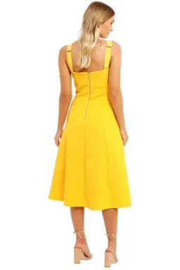 Rebecca Vallance Calla V Wire Midi Dress Yellow Size 10 for rent on The Volte - image 3