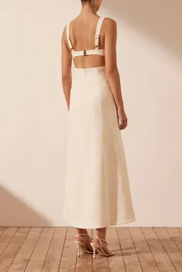 Shona Joy Amura Bustier Midi Dress In Cream Size 6 for rent on The Volte - image 3