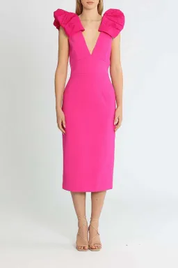 Rebecca Vallance Cupid's Bow Midi Fuschia Pink Size 10 for rent on The Volte - image 1