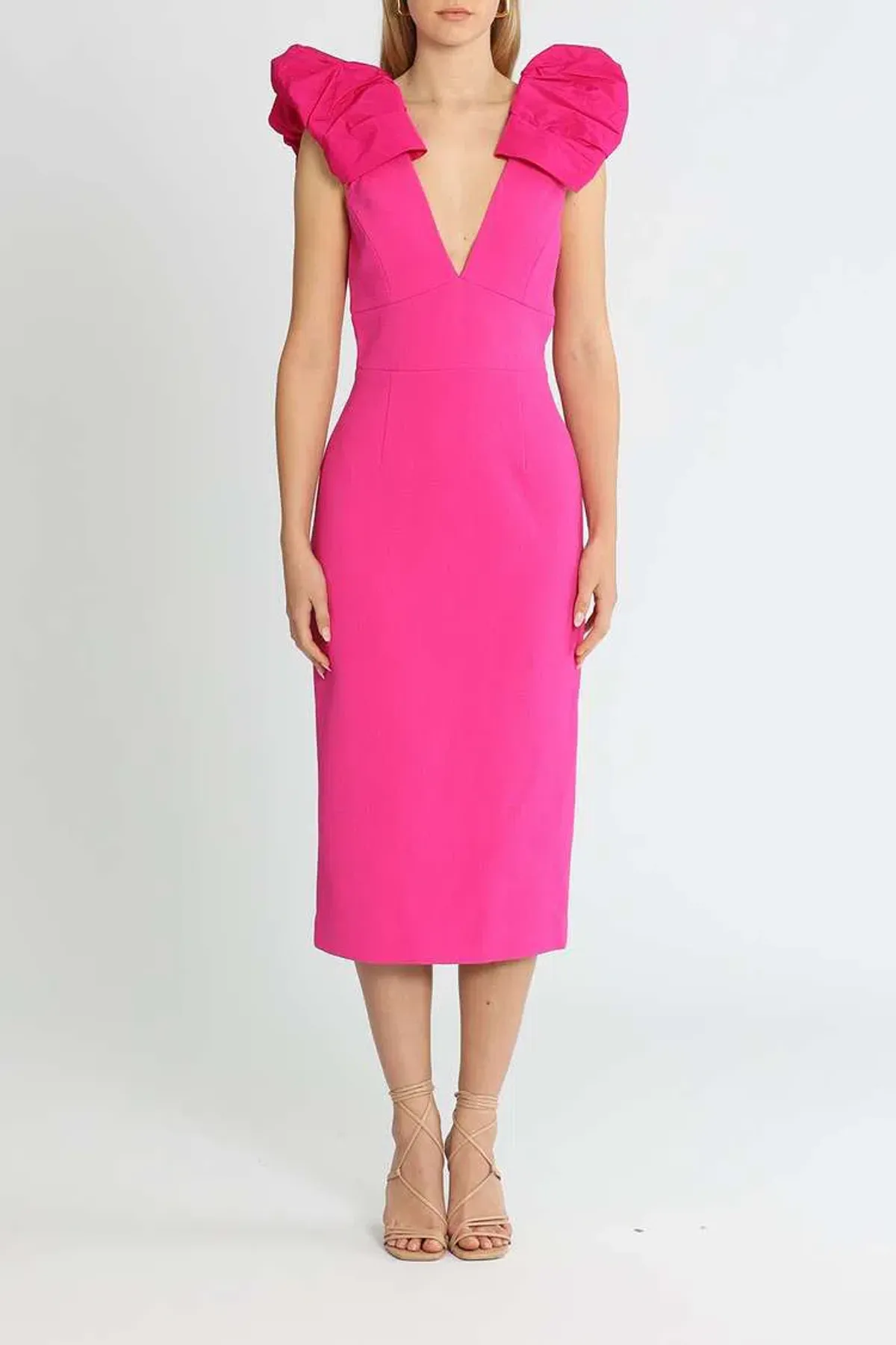 Rebecca Vallance Cupid's Bow Midi Fuschia Pink Size 8 - Image 1