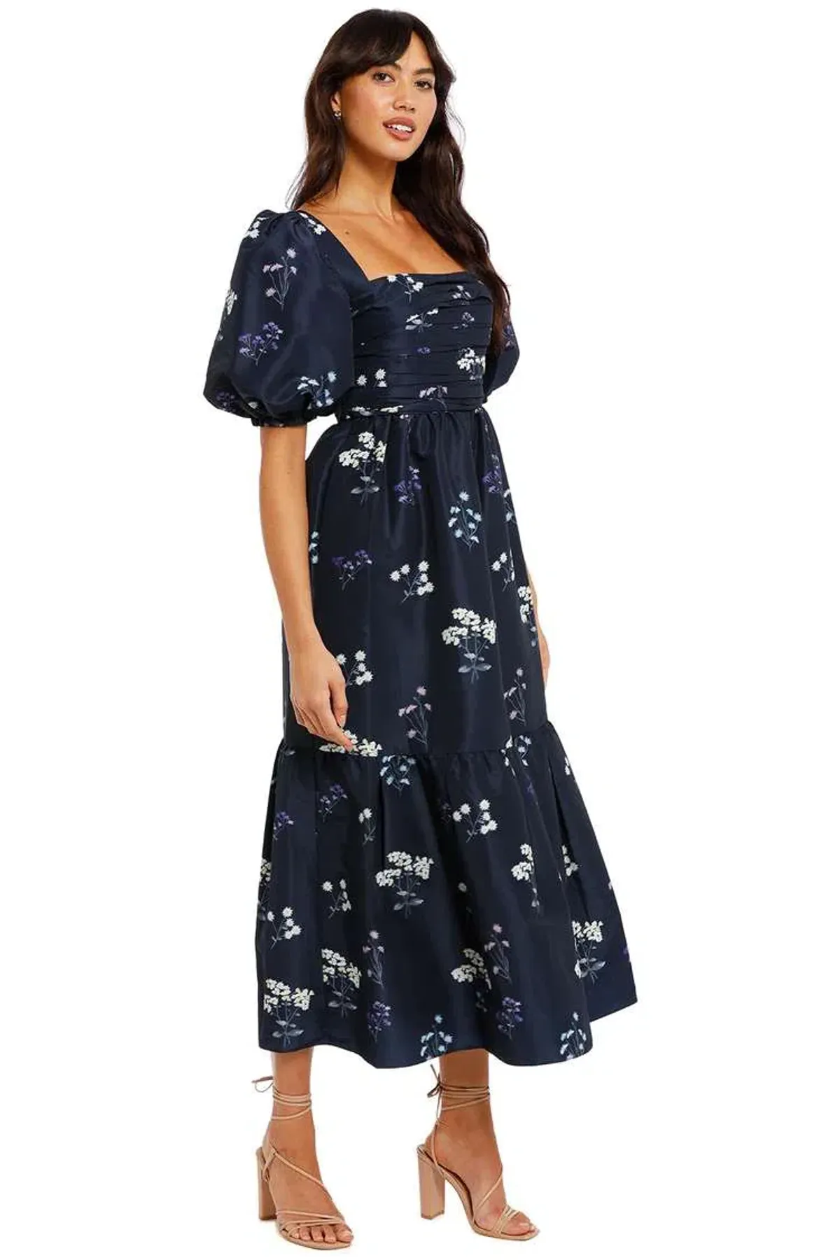 Self Portrait Vintage Floral Midi Dress Navy Floral Size 10 - Image 2