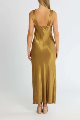 Shona Joy Giorgia Plunged Midi Dress Olive Oil Khaki Size 10 for rent on The Volte - image 3