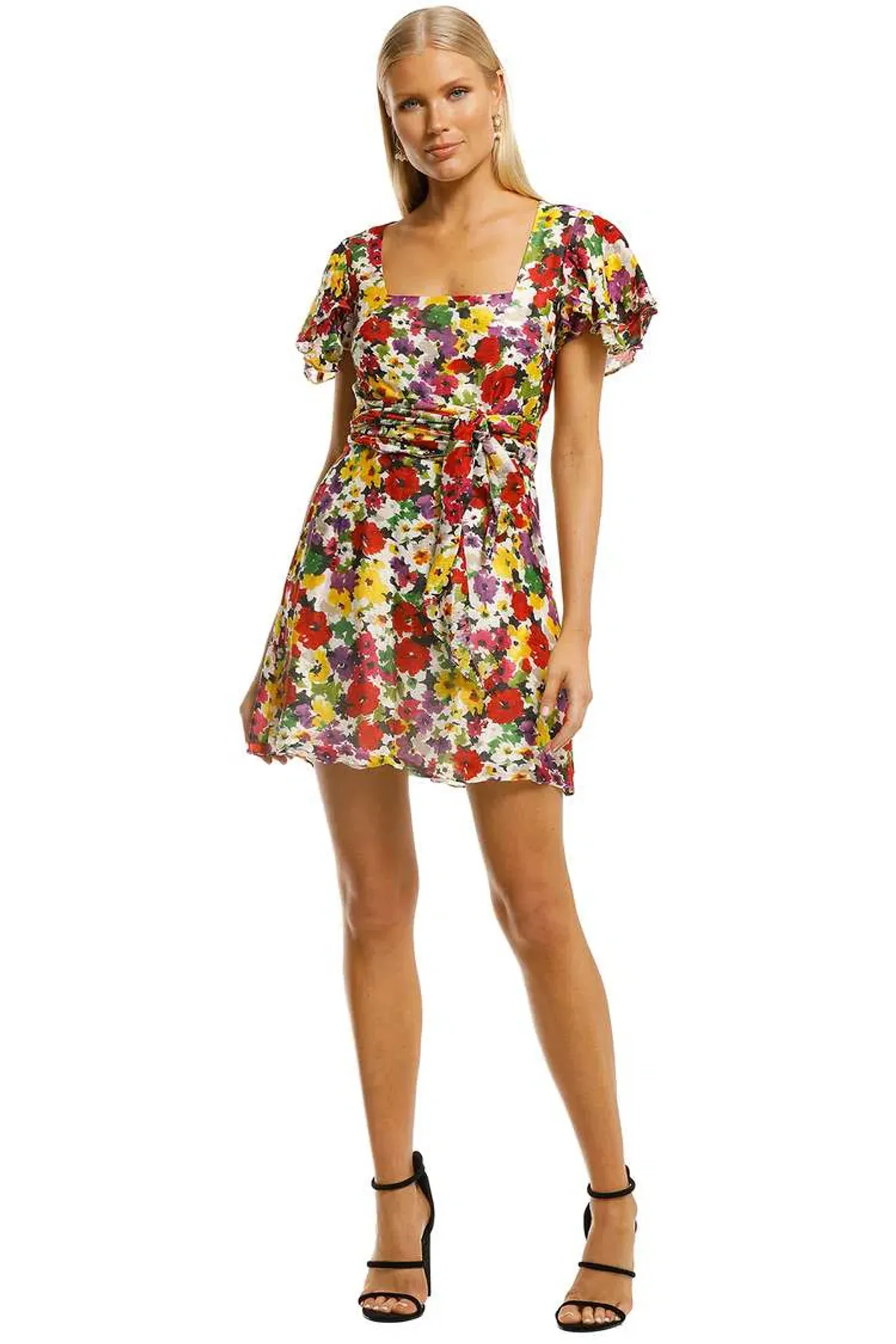 Talulah The Blossom Mini Dress Cloud Dancer Multi Print Size 12 - Image 1