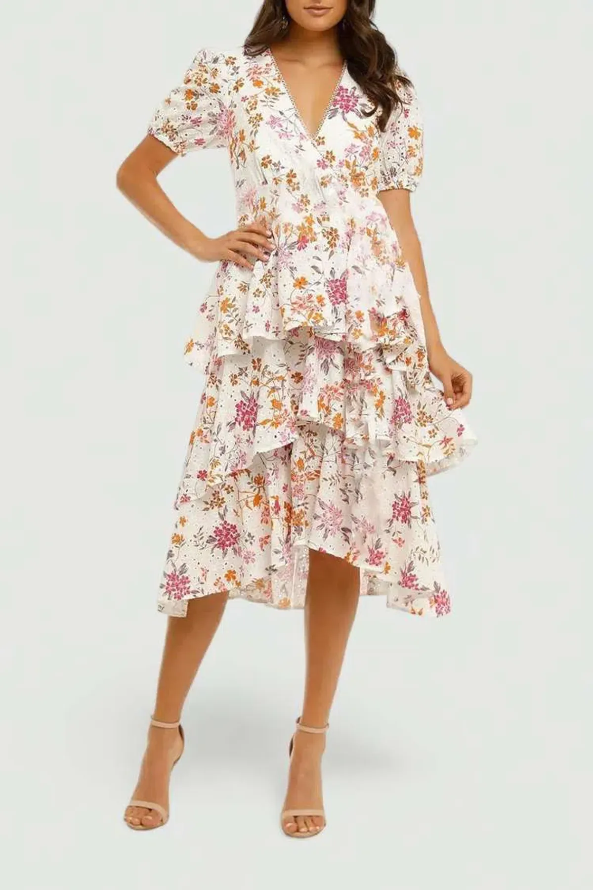 Talulah Jasmine Vines Midi Dress Jasmine Vines Multi Print Size 12 - Image 1