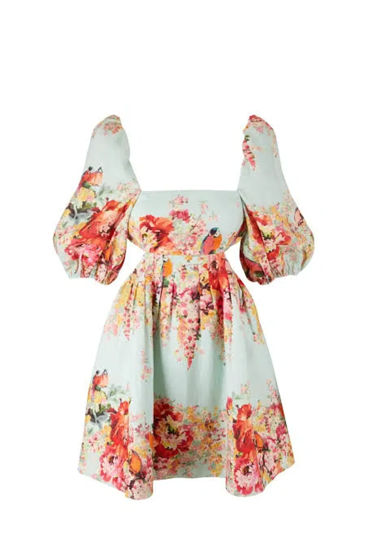 Zimmermann The Mae Cut Out Mini Dress in Mint Florasize 3 /Au  - Image 3