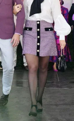 Rebecca Vallance Basinger Tweed Mini Skirt Print UK/AU 12 for rent on The Volte - image 5