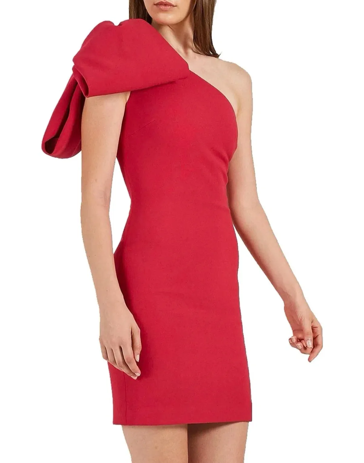 Rebecca Vallance Hamptons Bow Mini Dress Berry Size 8 - Image 4