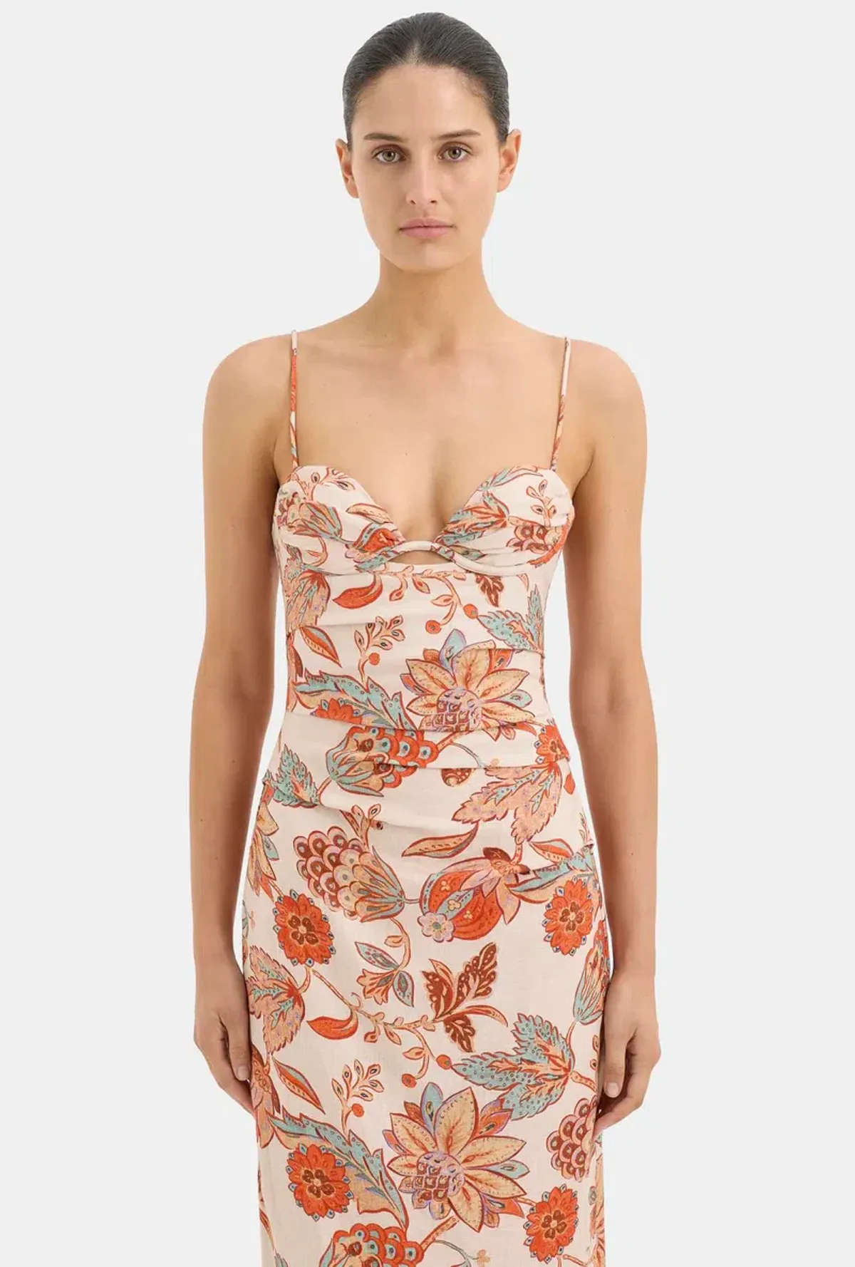 Sir The Label Noemi Balconette Midi Dress Floral Size 1/Au 8 - Image 4