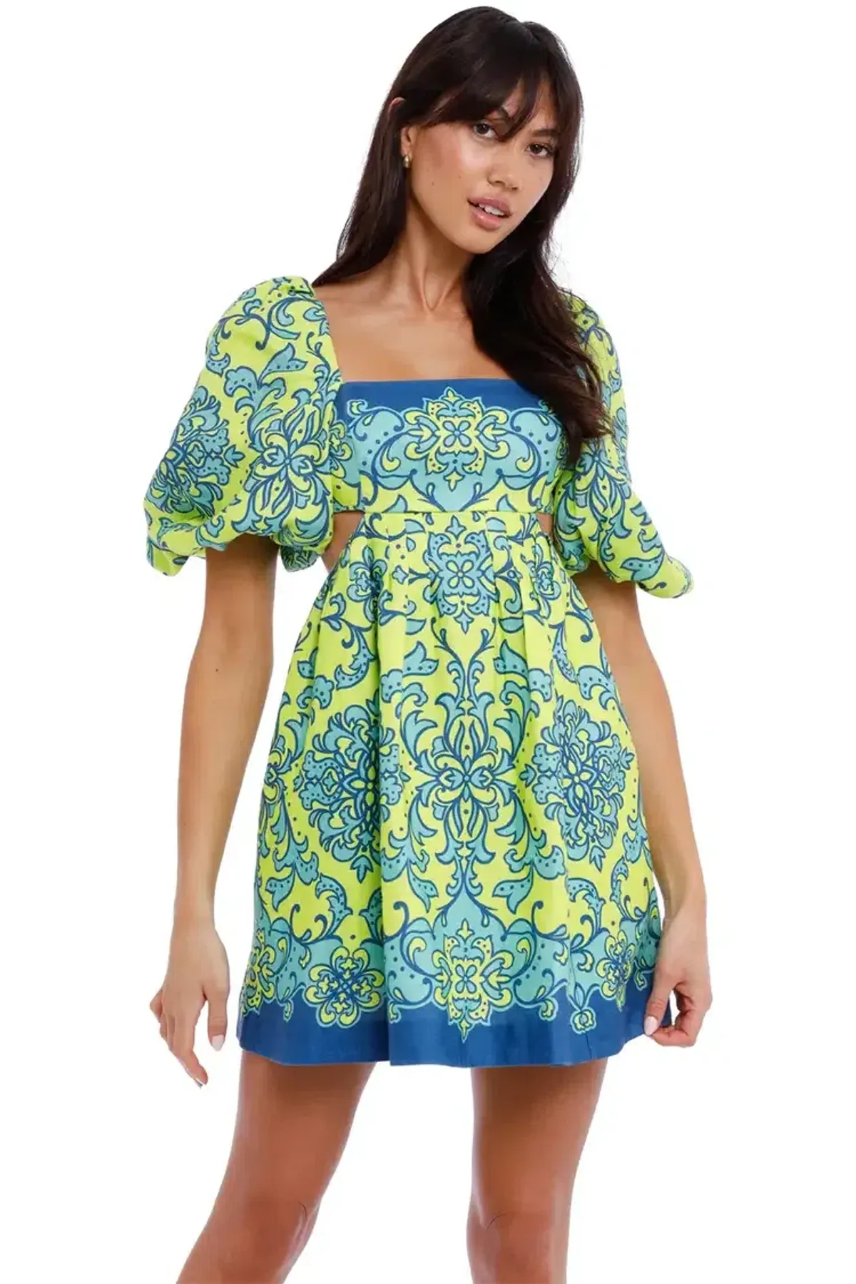 Zimmermann Nina Cut Out Mini Dress Lime Size 12 - Image 2