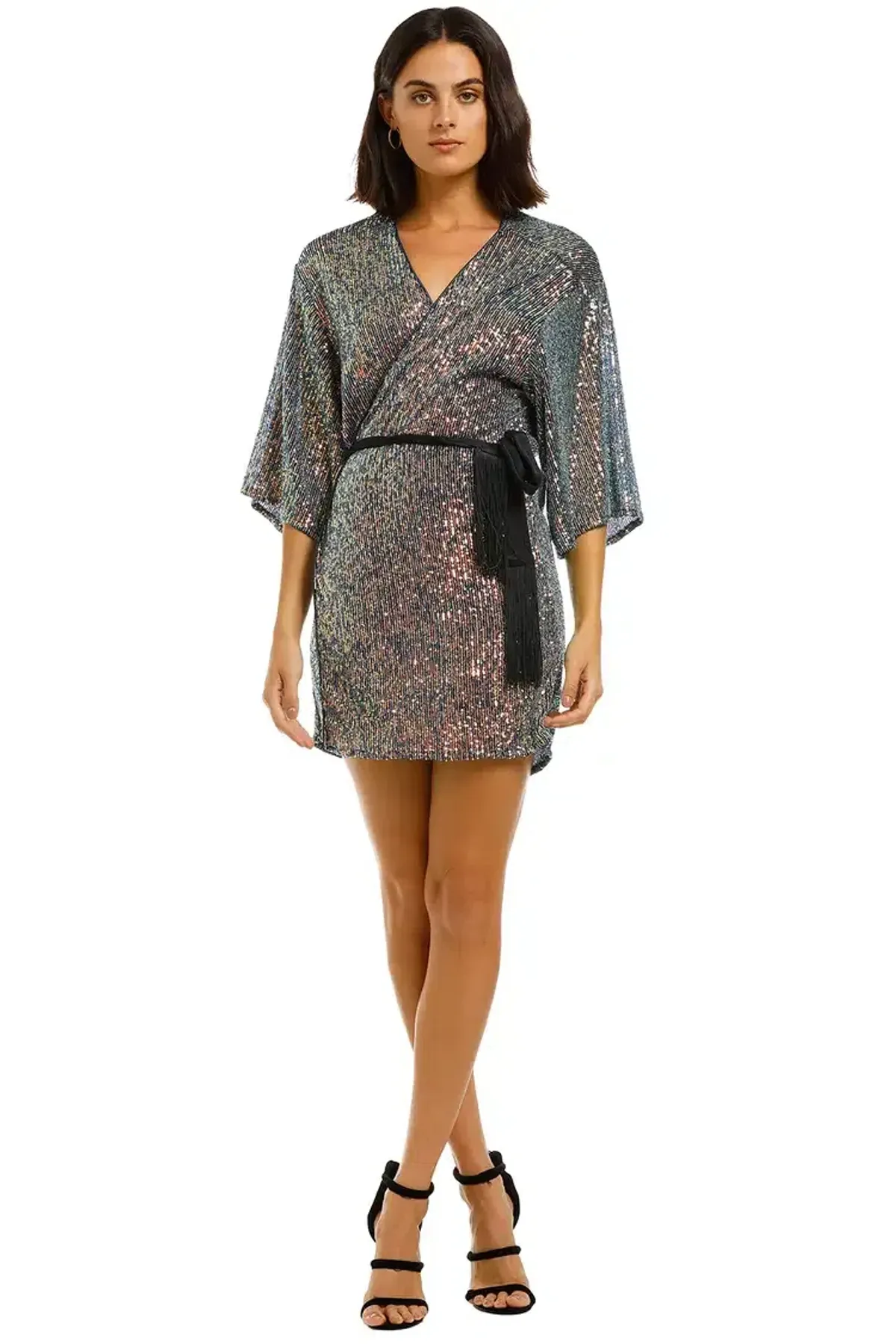 Winona Fantasia Wrap Dress Blue Multi Size 10 - Image 1