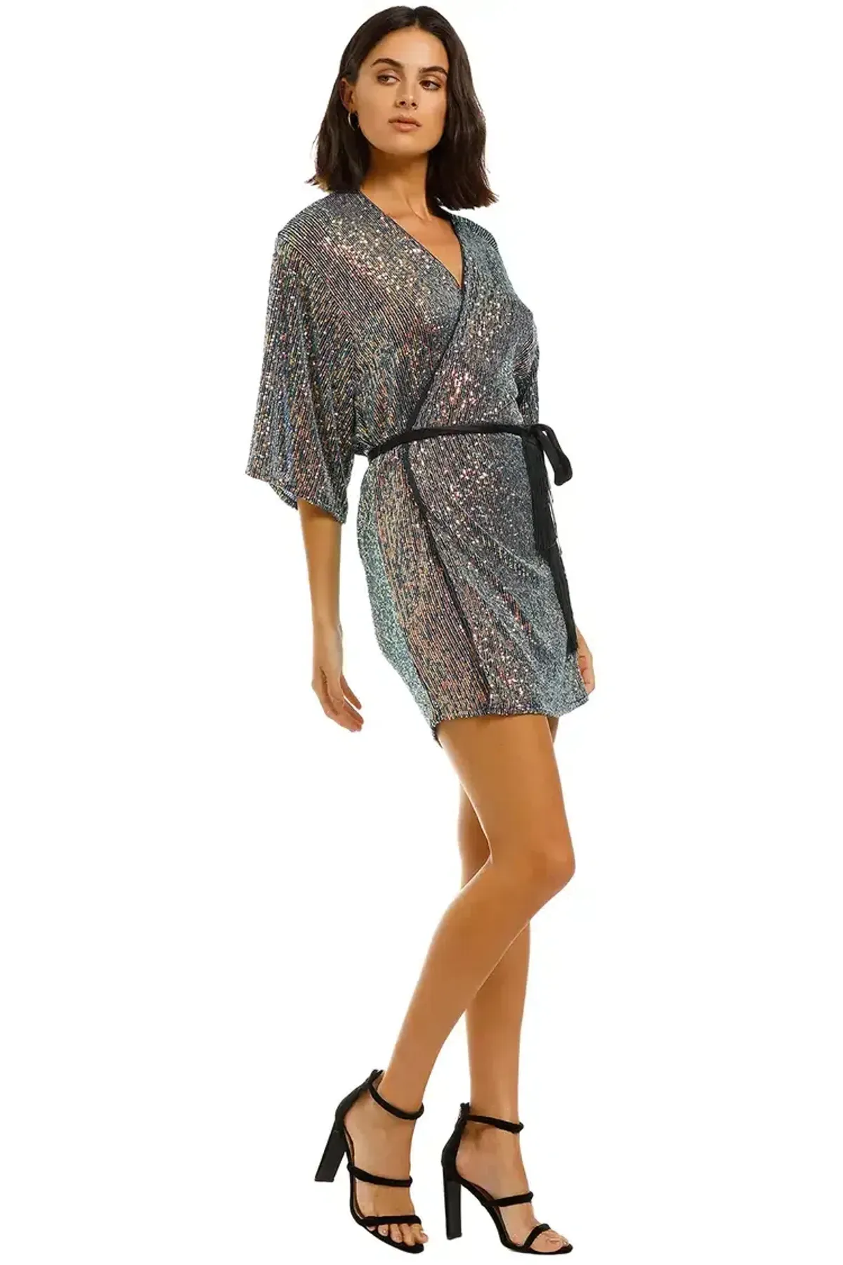 Winona Fantasia Wrap Dress Blue Multi Size 6 - Image 2