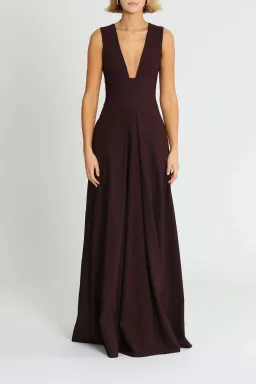 Aurelio Costarella Sandrine Gown Brown Burgundy Size 6 for rent on The Volte - image 1