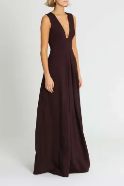Aurelio Costarella Sandrine Gown Brown Burgundy Size 6 for rent on The Volte - image 2