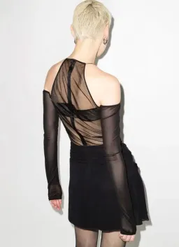 Nensi Dojaka Halterneck Sei-Sheer Ini Dress Black Size 8 for rent on The Volte - image 5