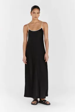 Dissh Letty Black Satin Contrast Dress Size 6 for rent on The Volte - image 1