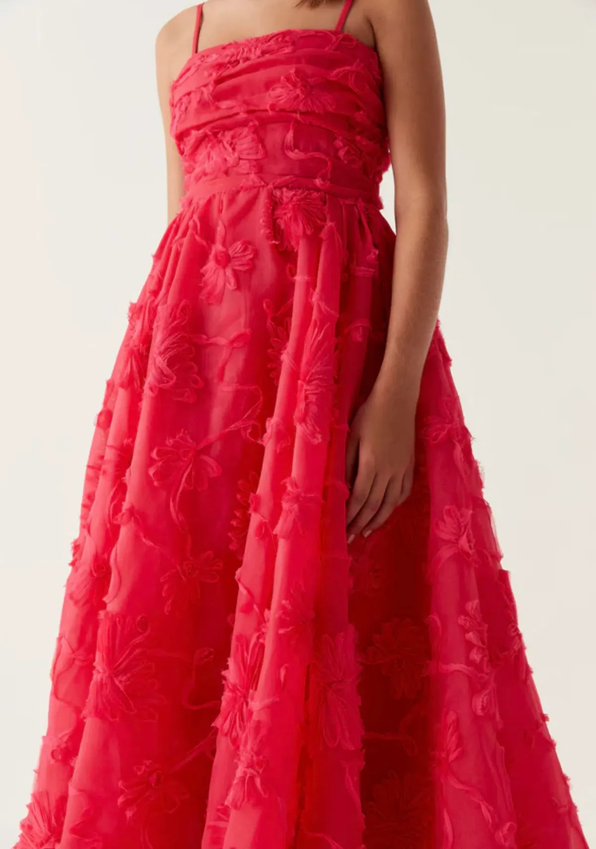 Aje Evangeline Cornelli Maxi Dress Bougainvillea Red Size 8 - Image 4