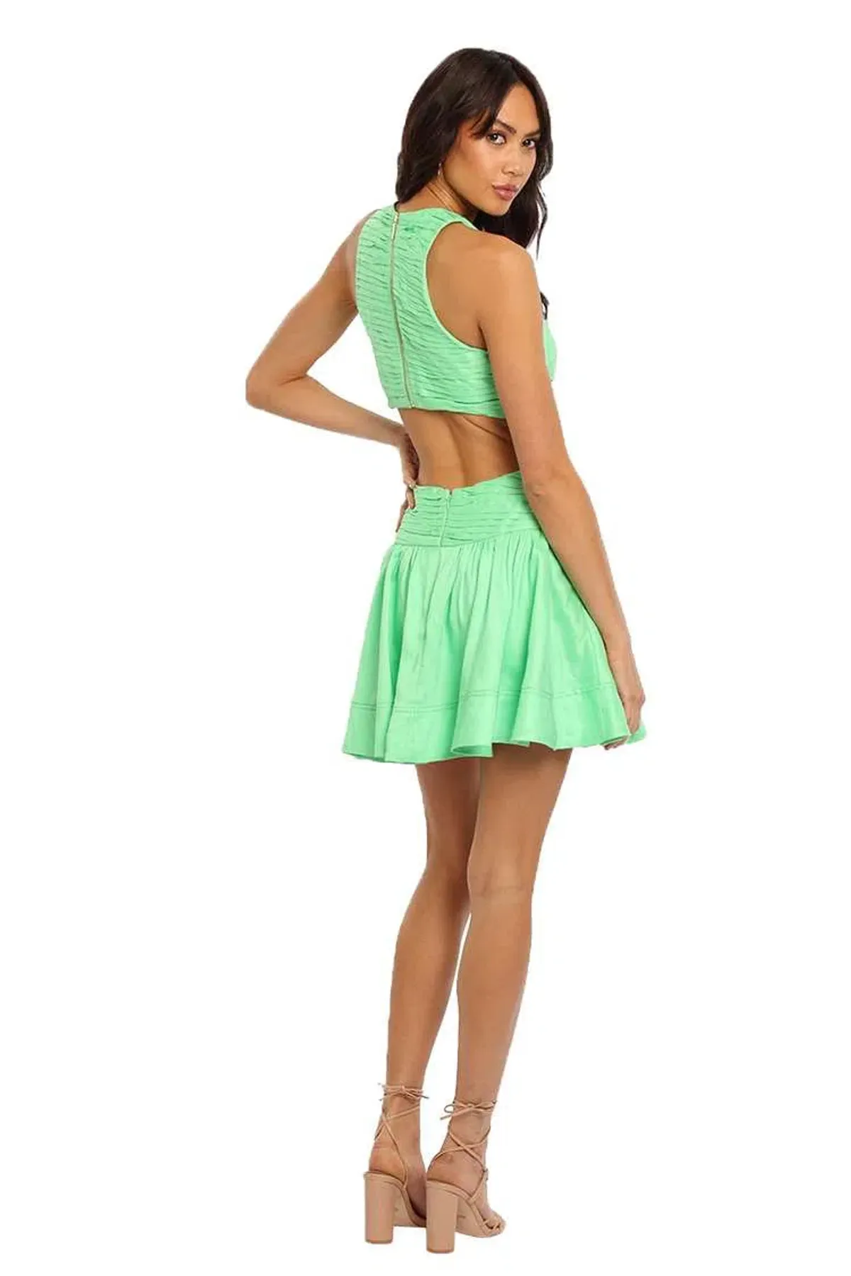 AJE Introspect Midi Dress in Green Size 6 - Image 3