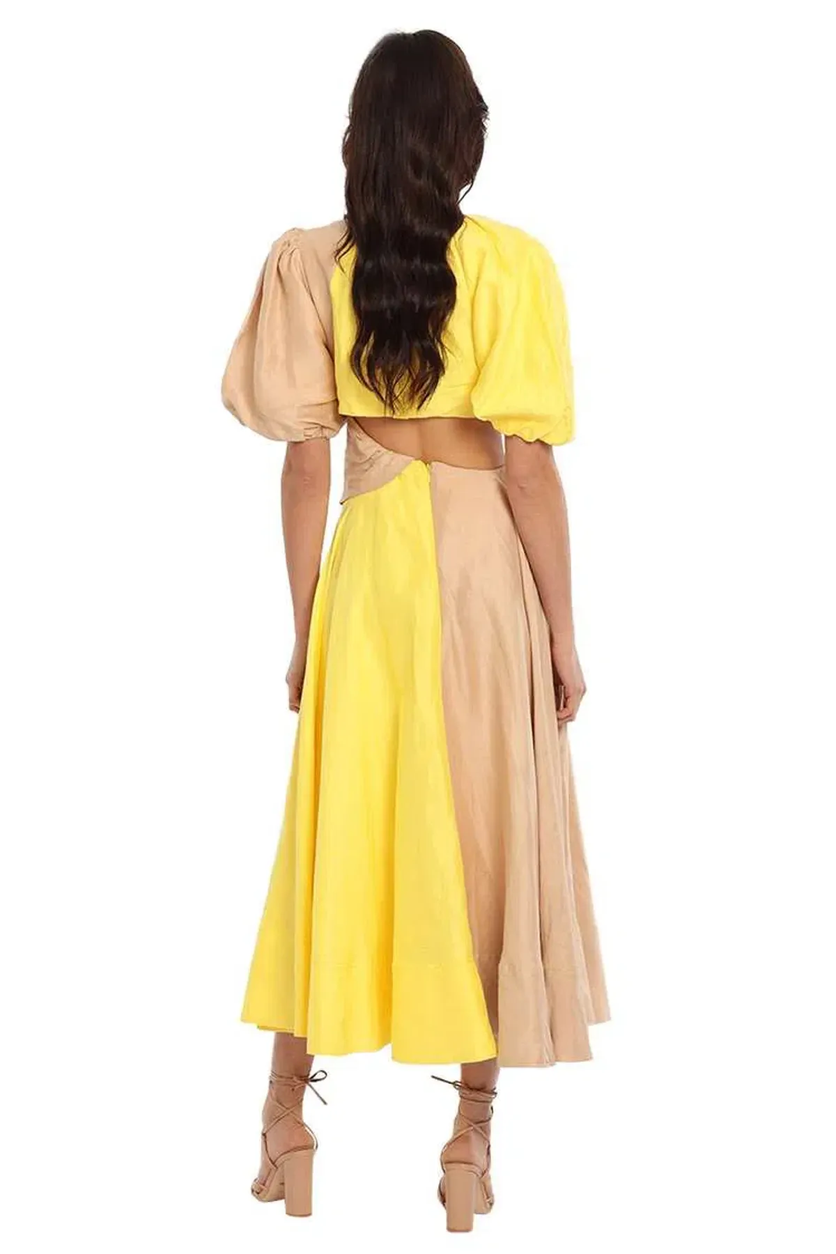 AJE Caliente Midi Dress Yellow Size 6 - Image 3