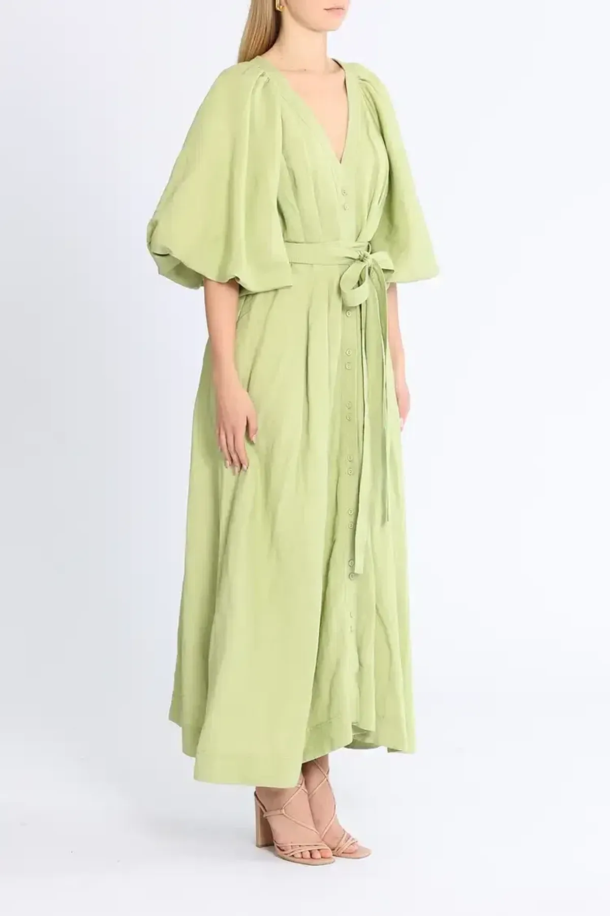 Aje Evermore Midi Dress in Green Size 8 - Image 2