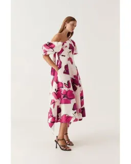 Aje Arista Tulip Sleeve Midi Dress Floral Size 10 for rent on The Volte - image 1